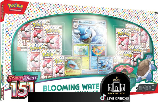Pokemon English Scarlet and Violet 3.5 151 CARDS LIVE OPENING @PackPalace 151 Blooming Waters Premium Collection Card