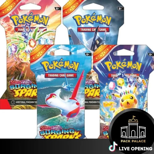 Pokemon English SV08 Surging Sparks CARDS LIVE OPENING Booster Pack Card Games