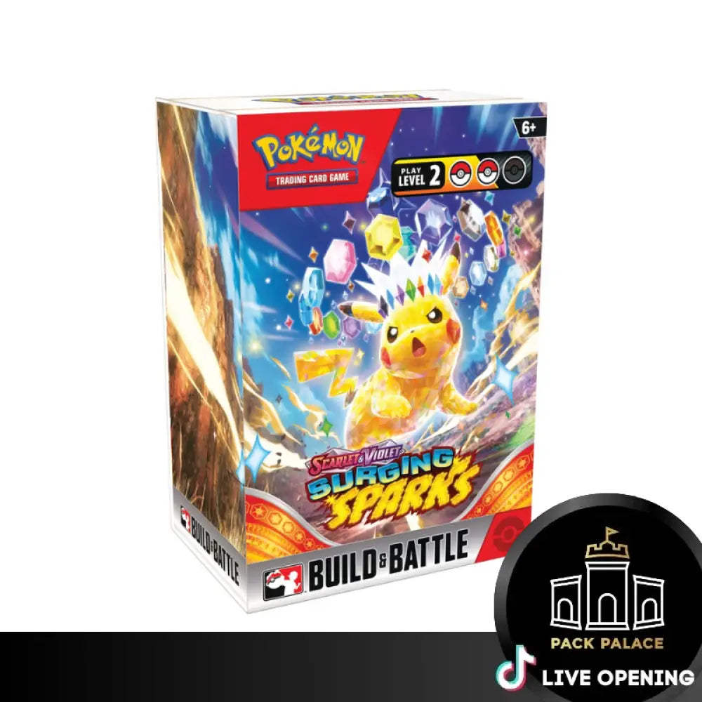 Pokemon English SV08 Surging Sparks CARDS LIVE OPENING Build and Battle Card Games
