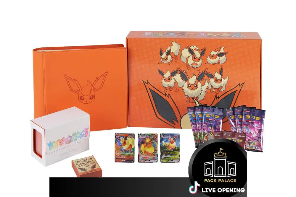 Pokemon Simplified Chinese 2024 Eevee Gx Gift Box - Jolteon/Vaporeon/Flareon Flareon Card Games