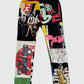 Aoki1Of1 Dimmak Pop Culture Patchwork Pants #866