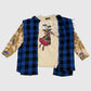 Aoki1Of1 X Dust Of Gods Tan Camo And Blue Plaid Patchwork Tee #887