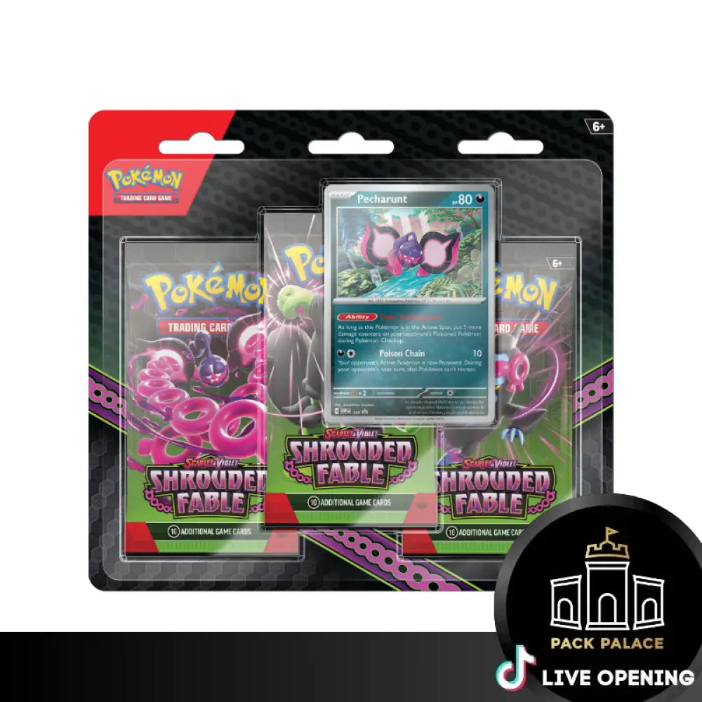 Pokemon En Sv6.5 Shrouded Fable Booster And Collection Box Cards Live Opening @Packpalace 3 Pack