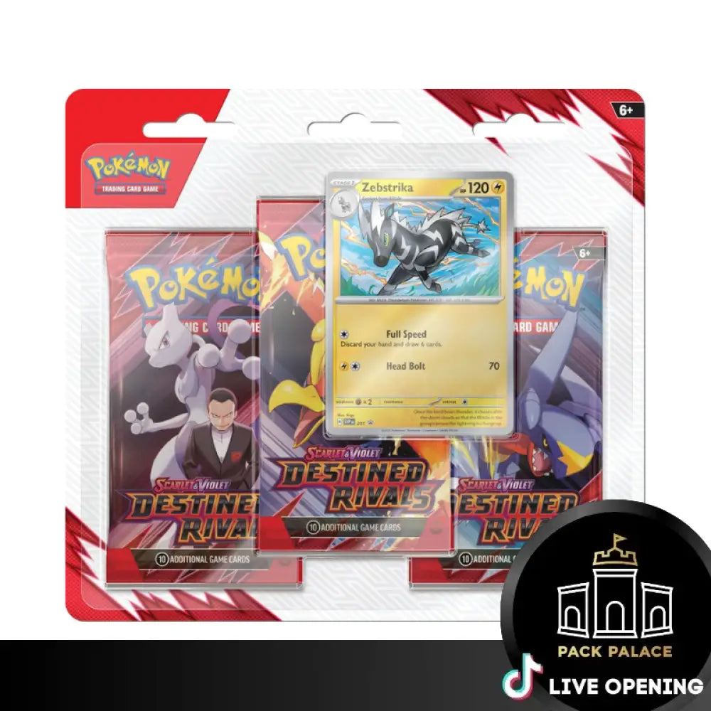 Pokemon English SV10 Destined Rivals Booster CARDS LIVE OPENING 3-Pack Blisters Card Games