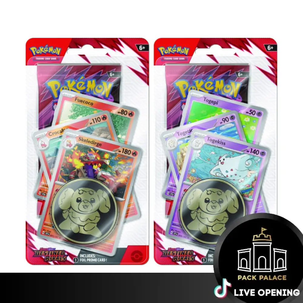 Pokemon English SV10 Destined Rivals Booster CARDS LIVE OPENING Checklane Blisters [Set of 2] Card Games